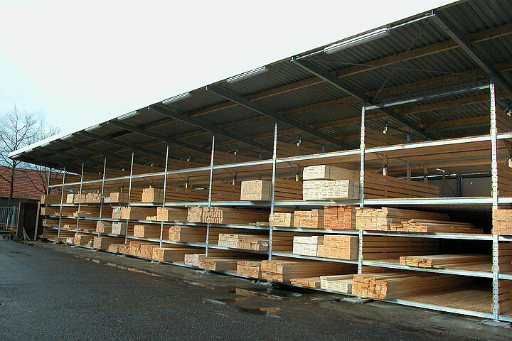 pallet racking for the storage of timber