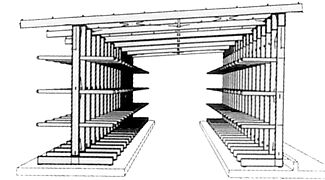 rack-clad cantilever warehouse