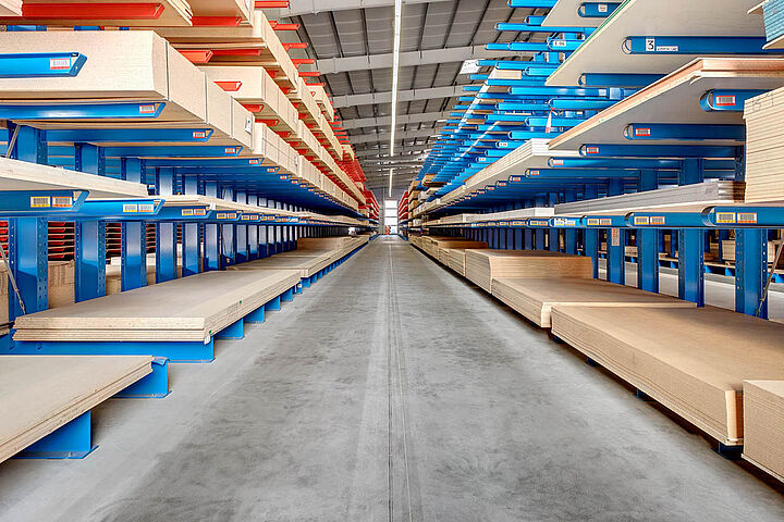 cantilever racking for the storage of timber