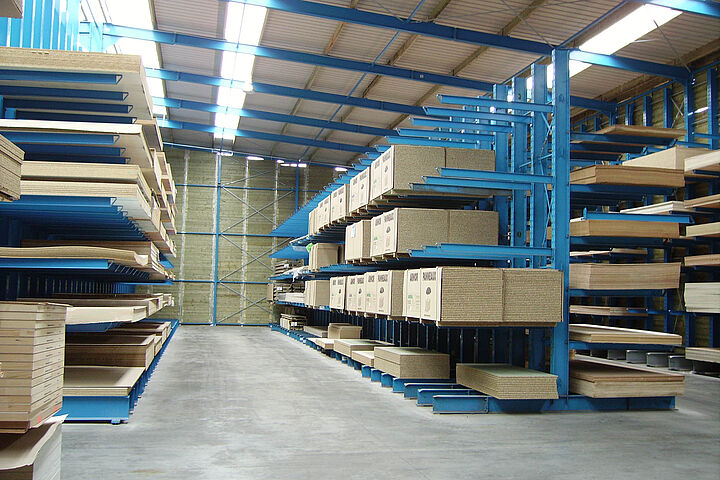 cantilever racking with roof for timber storage
