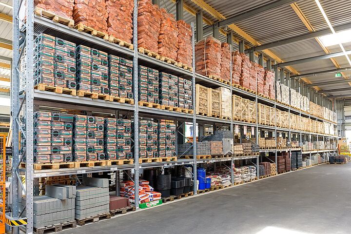 pallet racking warehouse, rack-clad building